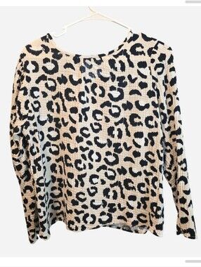 Michelle Mcdowell Leopard Print 100% Cotton Long Sleeve Top